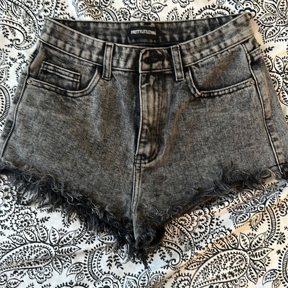 Pretty little thing distressed biker shorts